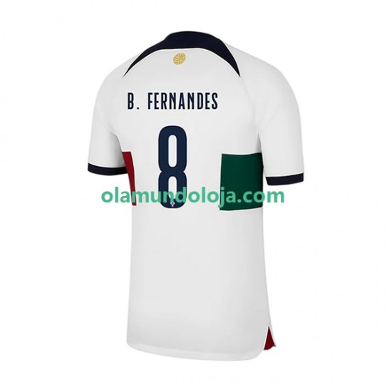 Camisola Portugal B.Fernandes 8 Homem Equipamento Segundo Copa do Mundo 2022 Manga Curta